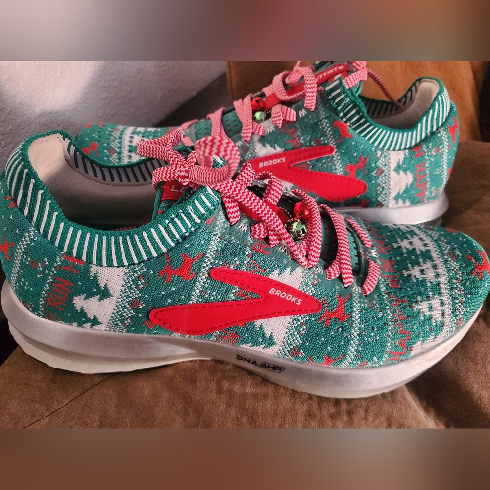 Brooks Womens' Vibrant Green and Red Sneakers